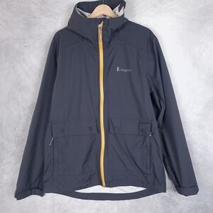 Cotopaxi Jacket Mens Large Gray Hooded Full Zip Parque Rain Shell Raincoat